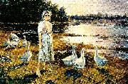 jenny nystrom solskensflickan i bo oil painting on canvas